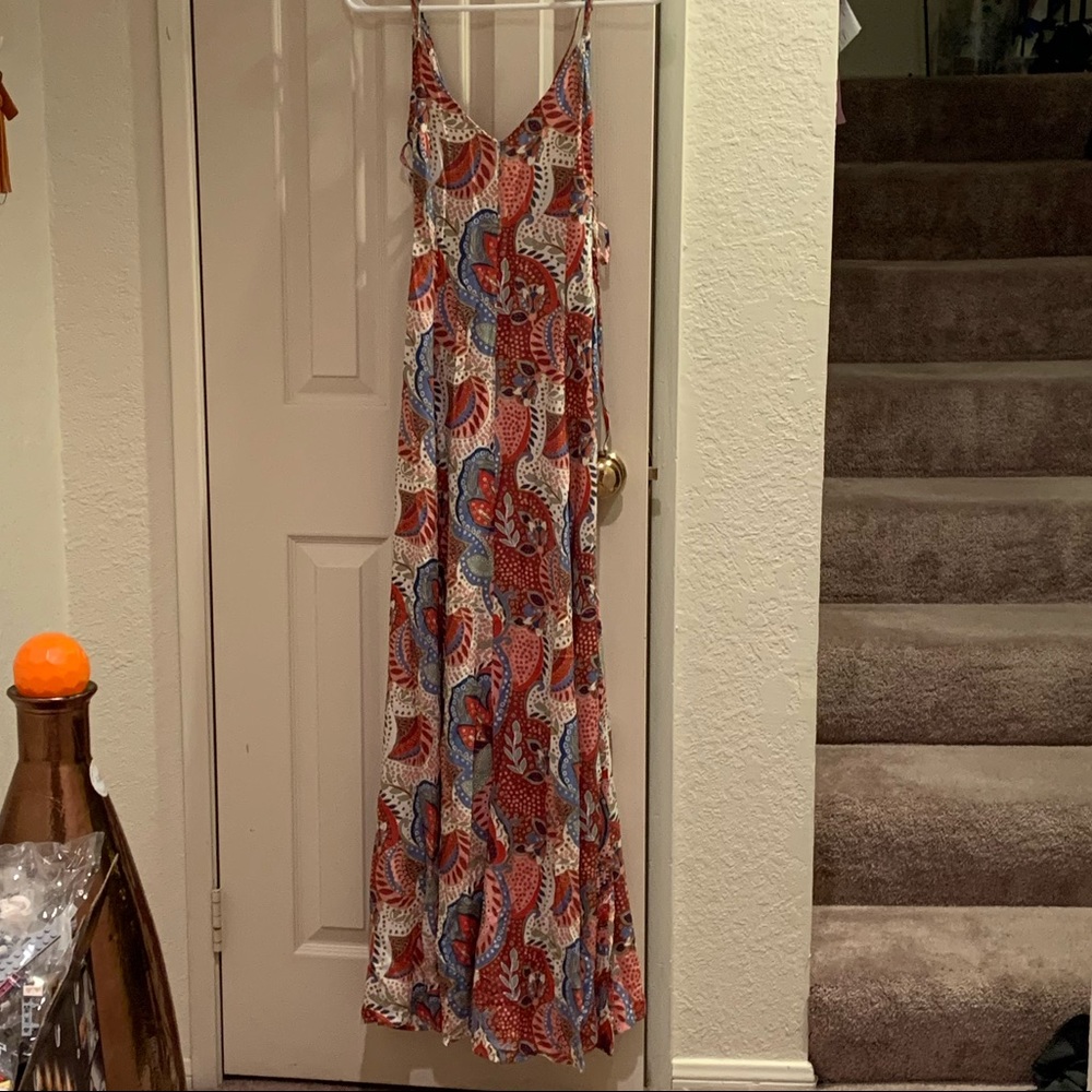 Strappy boho dress with side lacing